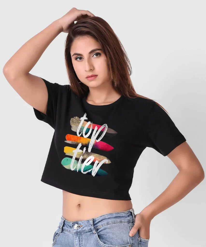 crop-t-shirt-for-women-written-top-tier