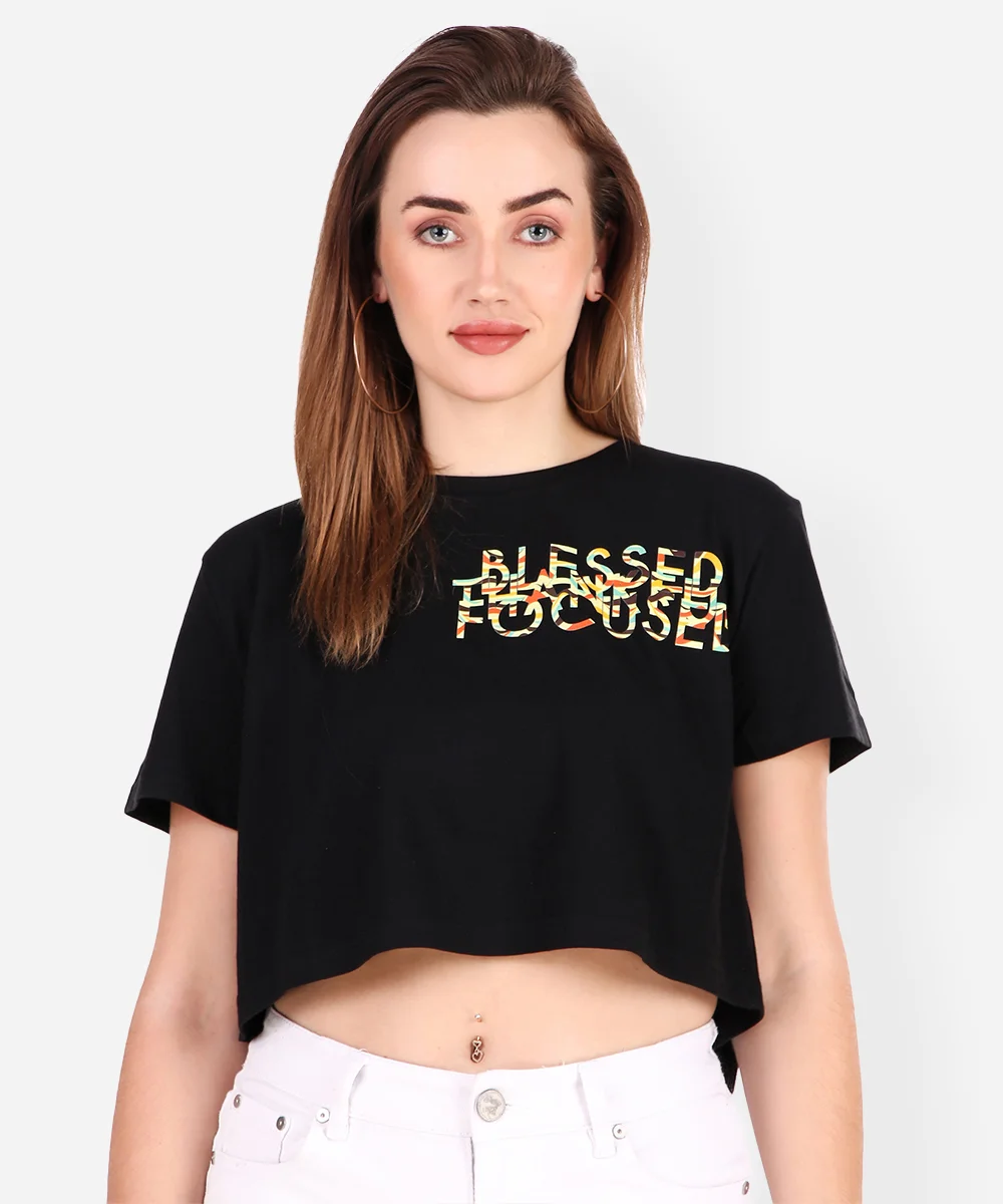 Printed cropped t-shirt - Woman