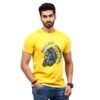 yellow-round-neck-t-shirt-printed-with-eagle-head-in-front