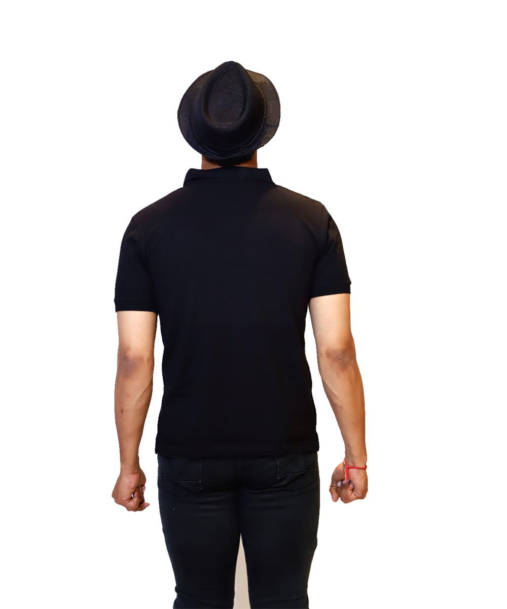 black-polo-t-shirt-mens-with-collar-back-view