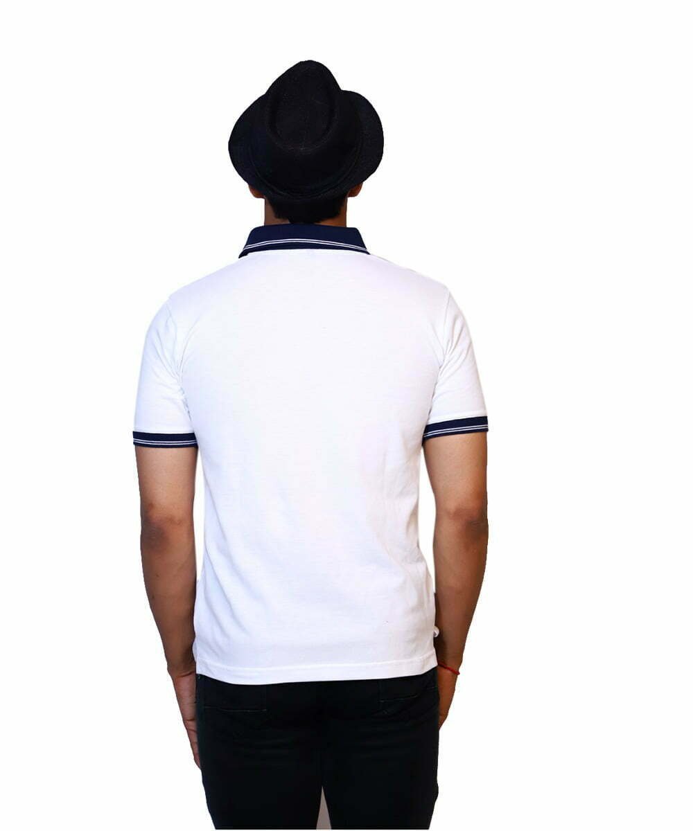 white-polo-t-shirt-blue-collar-back-side