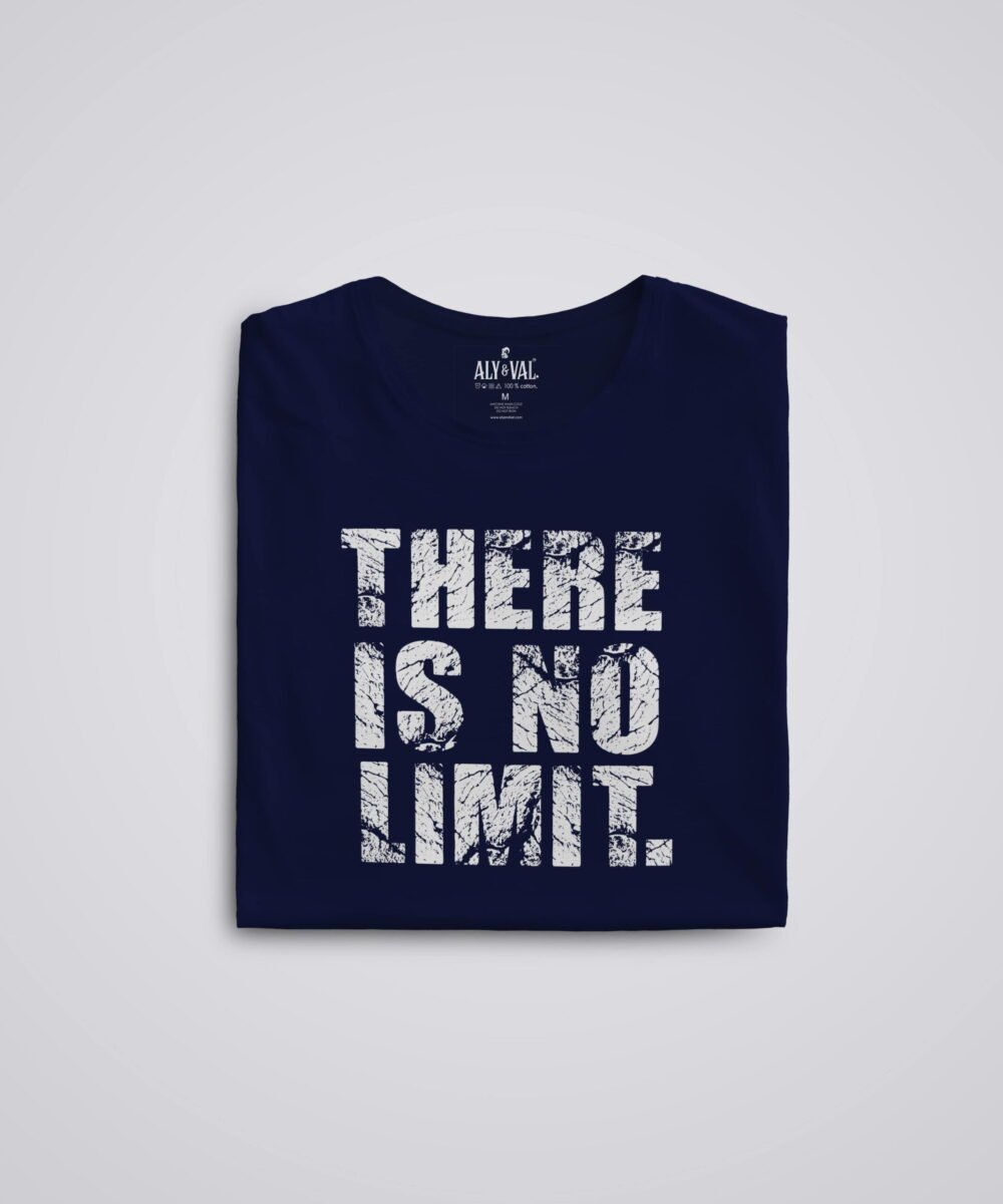 dark-blue-t-shirt-with-print-statement-there-is-no-limit