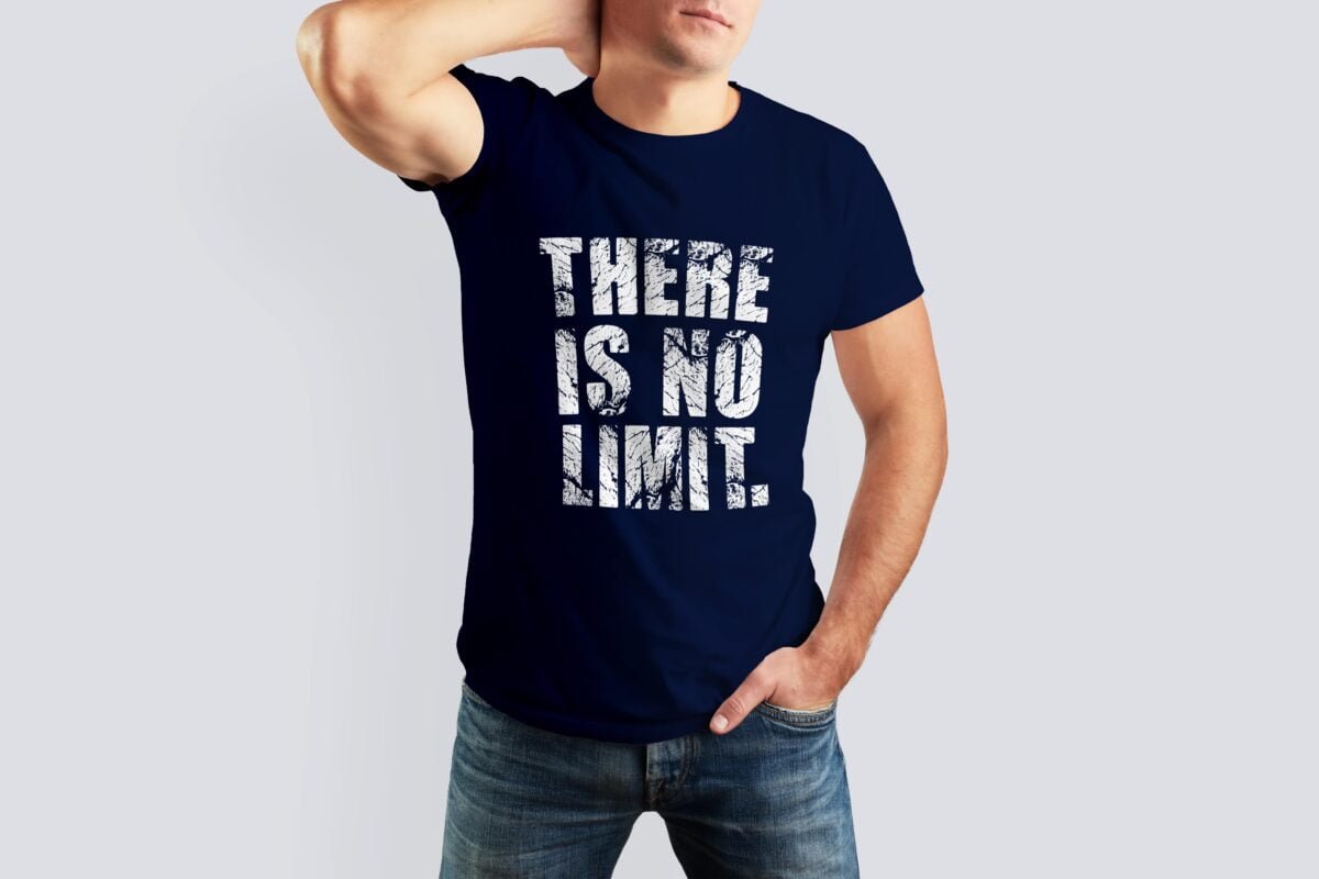 dark-blue-t-shirt-with-print-statement-there-is-no-limit-infront