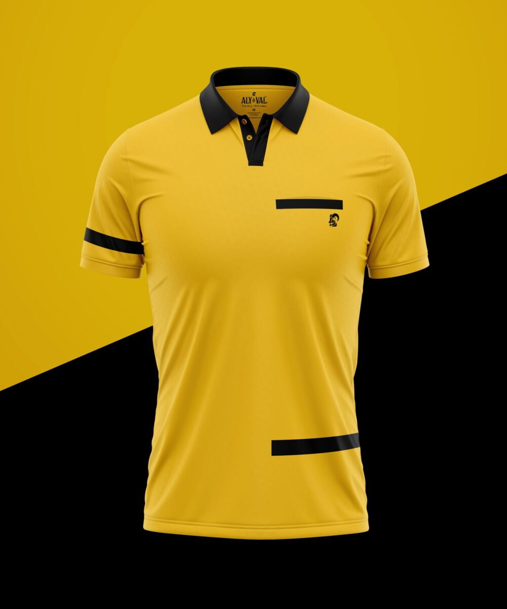 yellow-polo-t-shirt-with-pocket-with-black-stripe