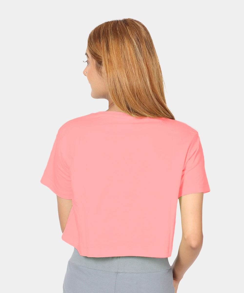 girls-light-pink v neck top-no-print-on-back-plain-back