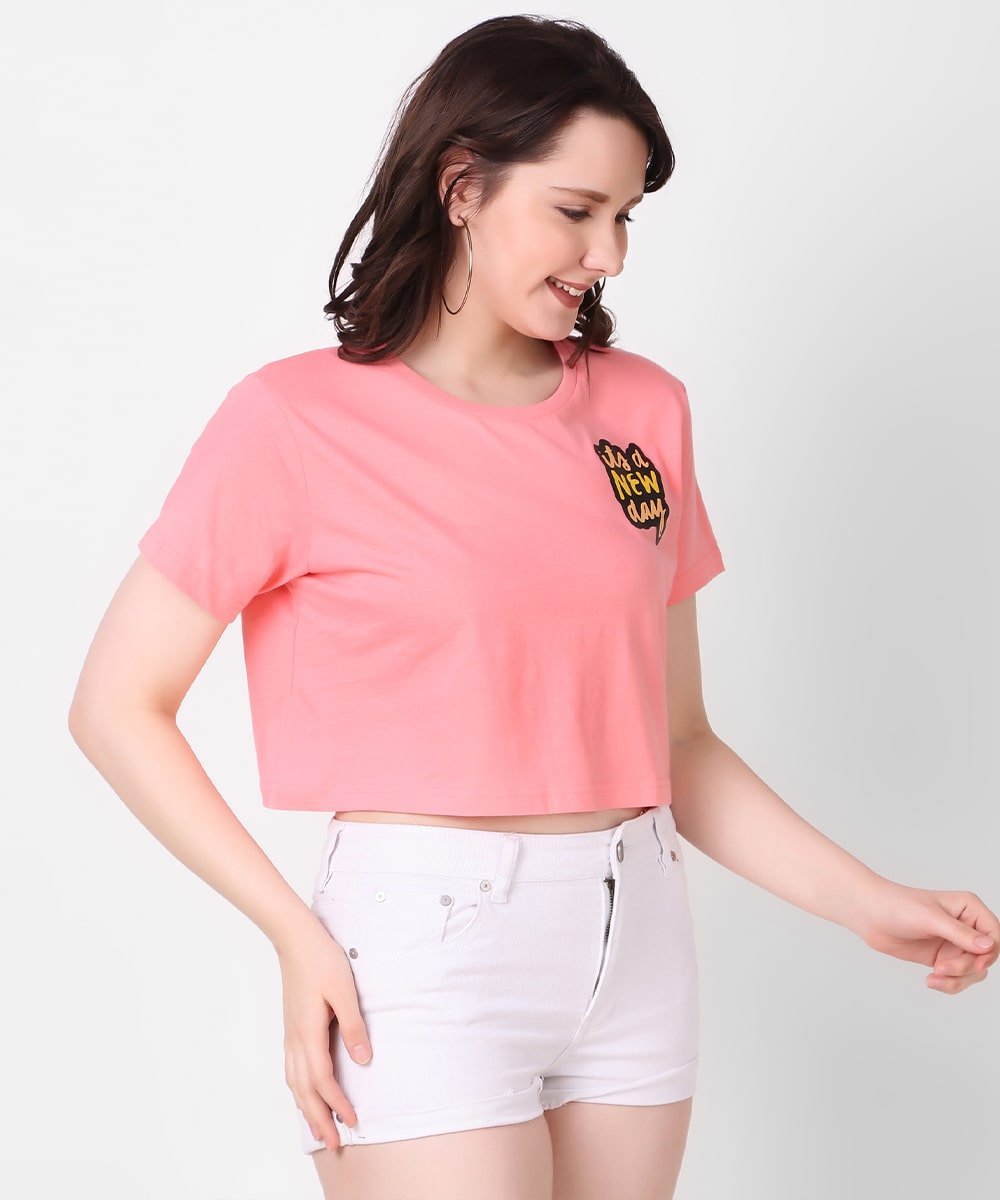 dark-pink-crop-top-with-statement-its-a-new-day-with-yellow-text